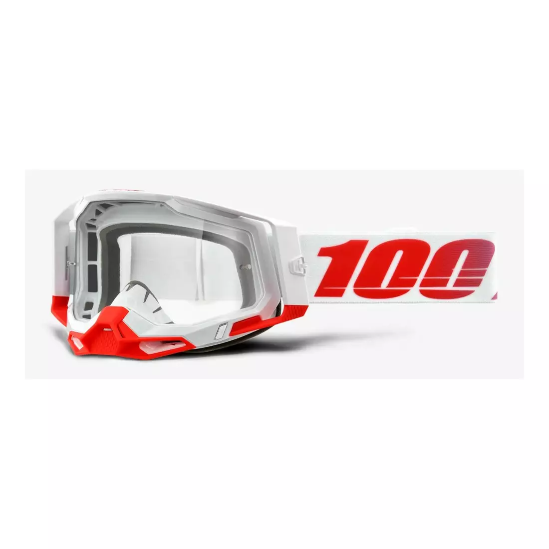 100% Ochelari de protecție pentru bicicletă RACECRAFT 2 (lentile transparente anti-ceață, LT 88%-92% + 10 capace) st-kith STO-50121-101-14