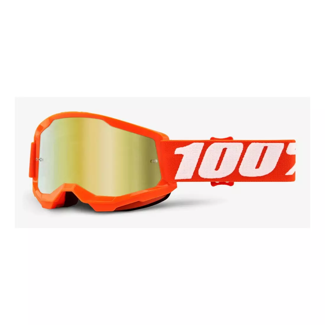 100% Ochelari de protecție pentru bicicletă STRATA 2 JUNIOR (lentile anti-ceață oglindite aurii, LT 28%+/-5%) orange STO-50521-259-05
