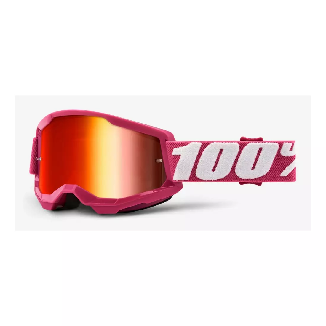100% Ochelari de protecție pentru bicicletă STRATA 2 (lentilă roșie oglindită anti-ceață, LT 38%+/-5%) fletcher STO-50421-251-06