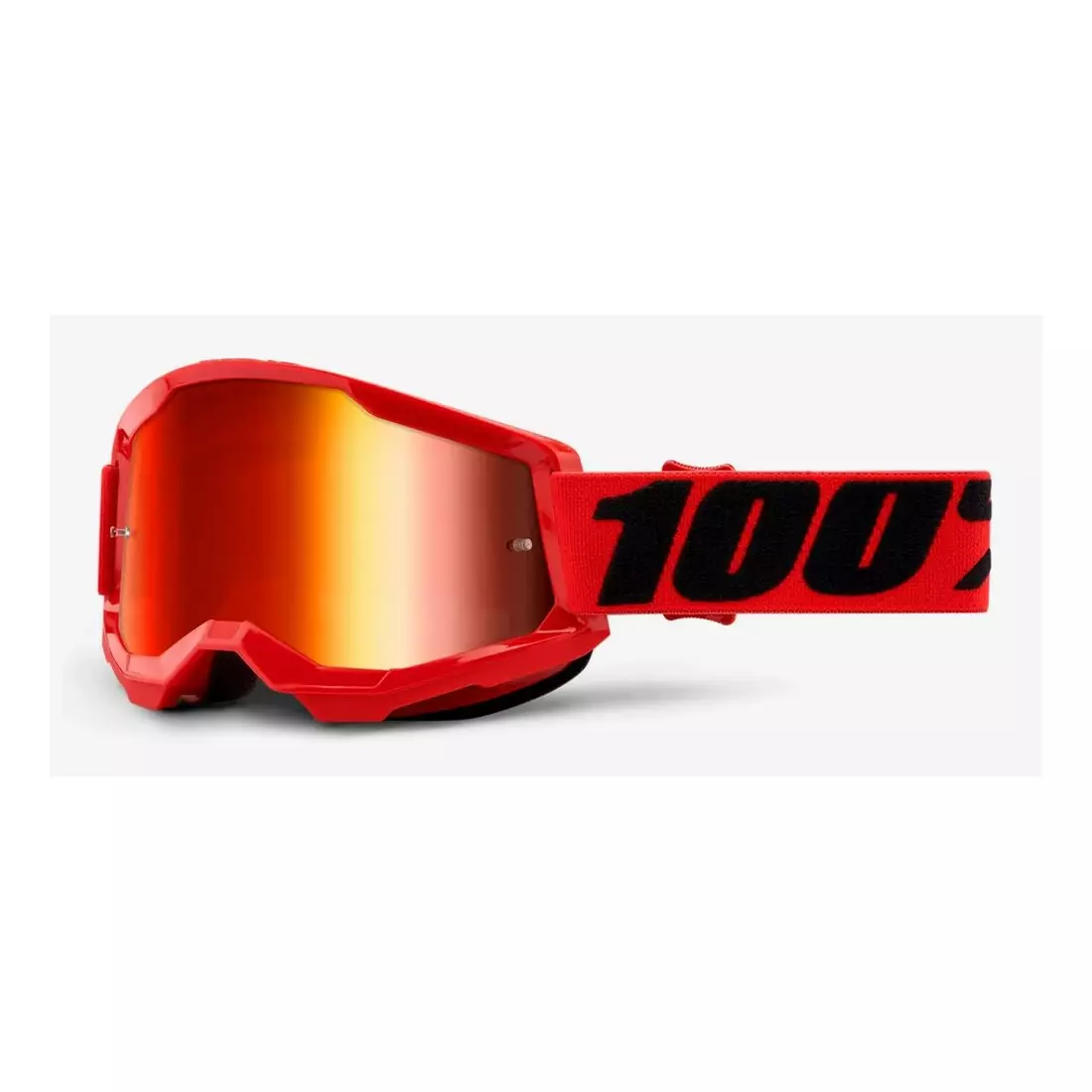 100% Ochelari de protecție pentru bicicletă STRATA 2 (lentilă roșie oglindită anti-ceață, LT 38%+/-5%) red STO-50421-251-03