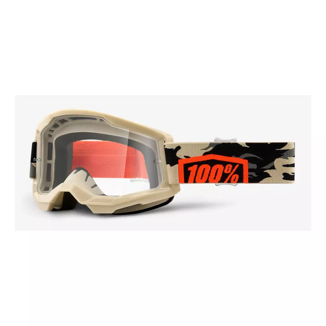 100% Ochelari de protecție pentru bicicletă STRATA 2 (lentile transparente anti-ceață, LT 88%-92%) kombat STO-50421-101-10