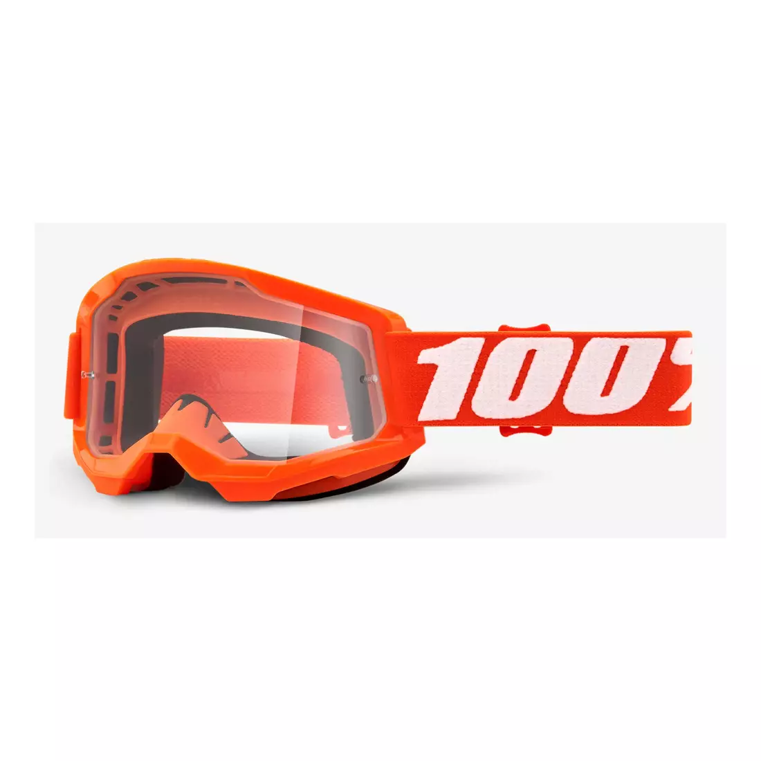 100% Ochelari de protecție pentru bicicletă STRATA 2 (lentile transparente anti-ceață, LT 88%-92%) orange STO-50421-101-05
