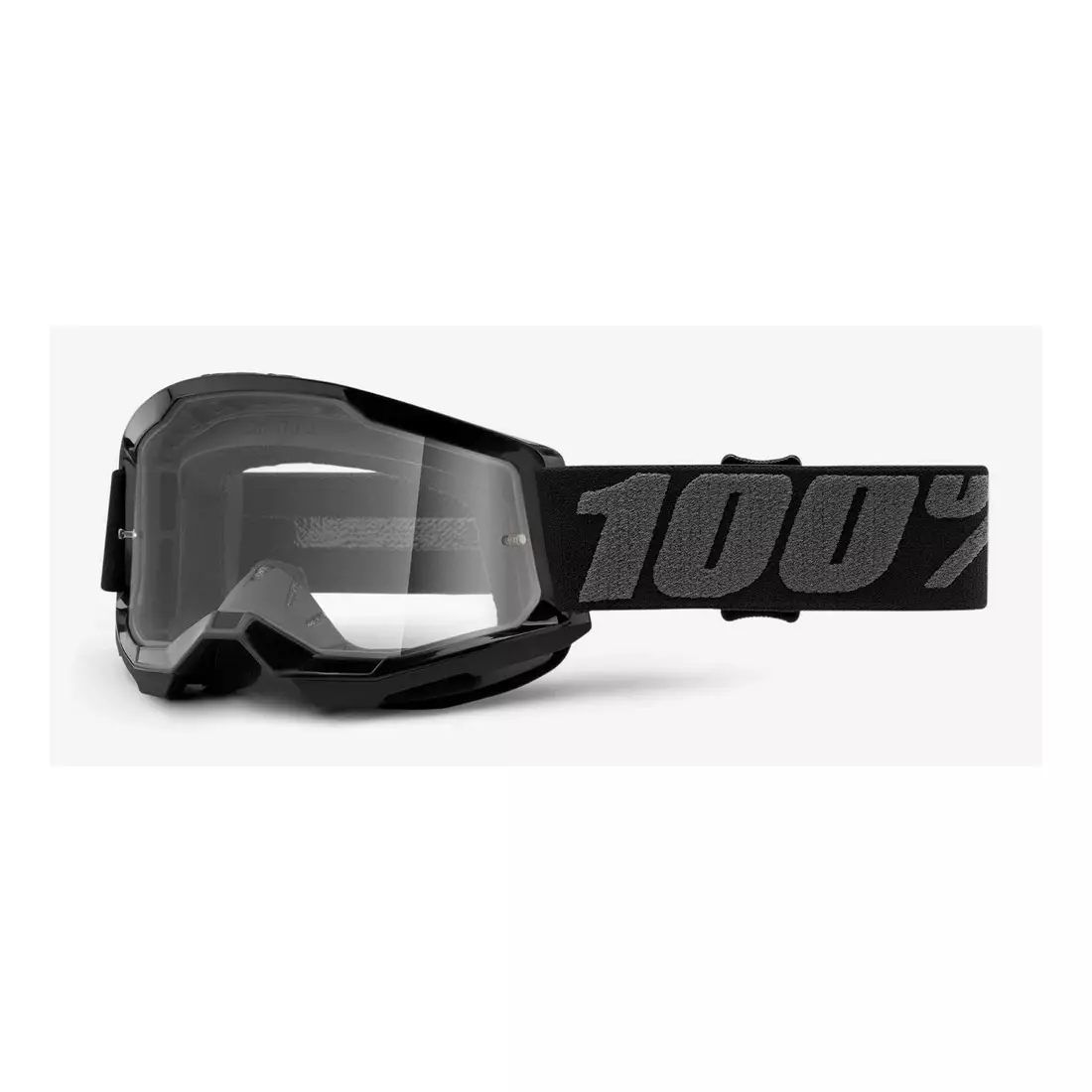 100% Ochelari de protecție pentru biciclete Junior STRATA 2 JUNIOR (lentilă transparentă anti-ceață, LT 88%-92%) black STO-50521-101-01