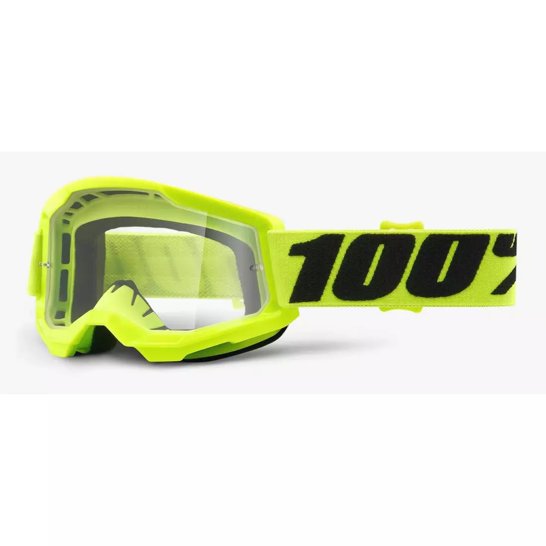 100% Ochelari de protecție pentru biciclete Junior STRATA 2 JUNIOR (lentilă transparentă anti-ceață, LT 88%-92%) fluo yellow STO-50521-101-04