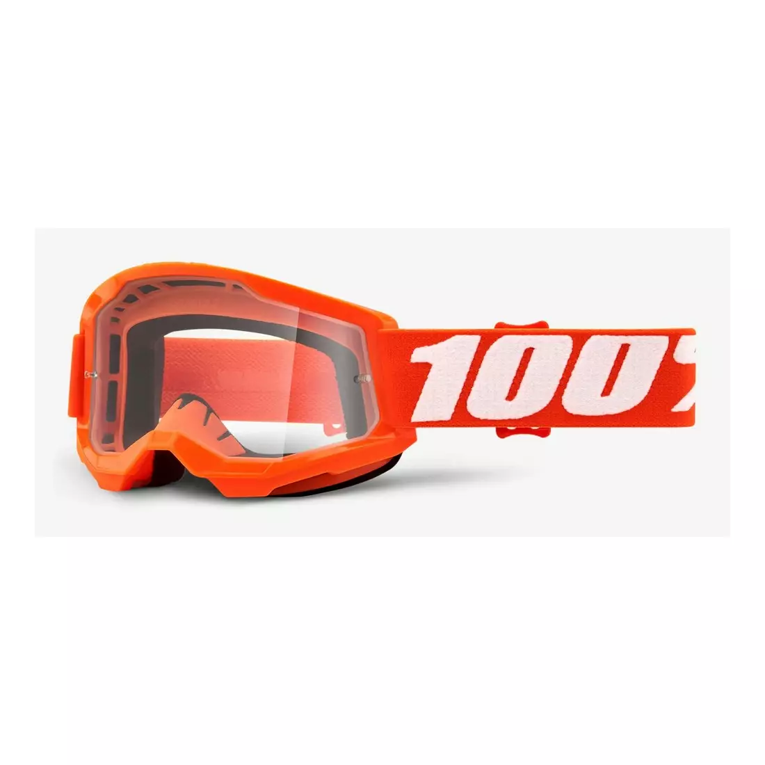 100% Ochelari de protecție pentru biciclete Junior STRATA 2 JUNIOR (lentilă transparentă anti-ceață, LT 88%-92%) orange STO-50521-101-05