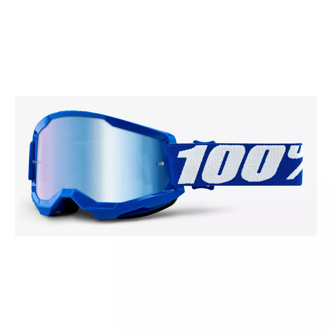 100% Ochelari de protecție pentru biciclete STRATA 2 (lentile anticearcăn albastru oglindit, LT 25%+/-5%) blue STO-50421-250-02