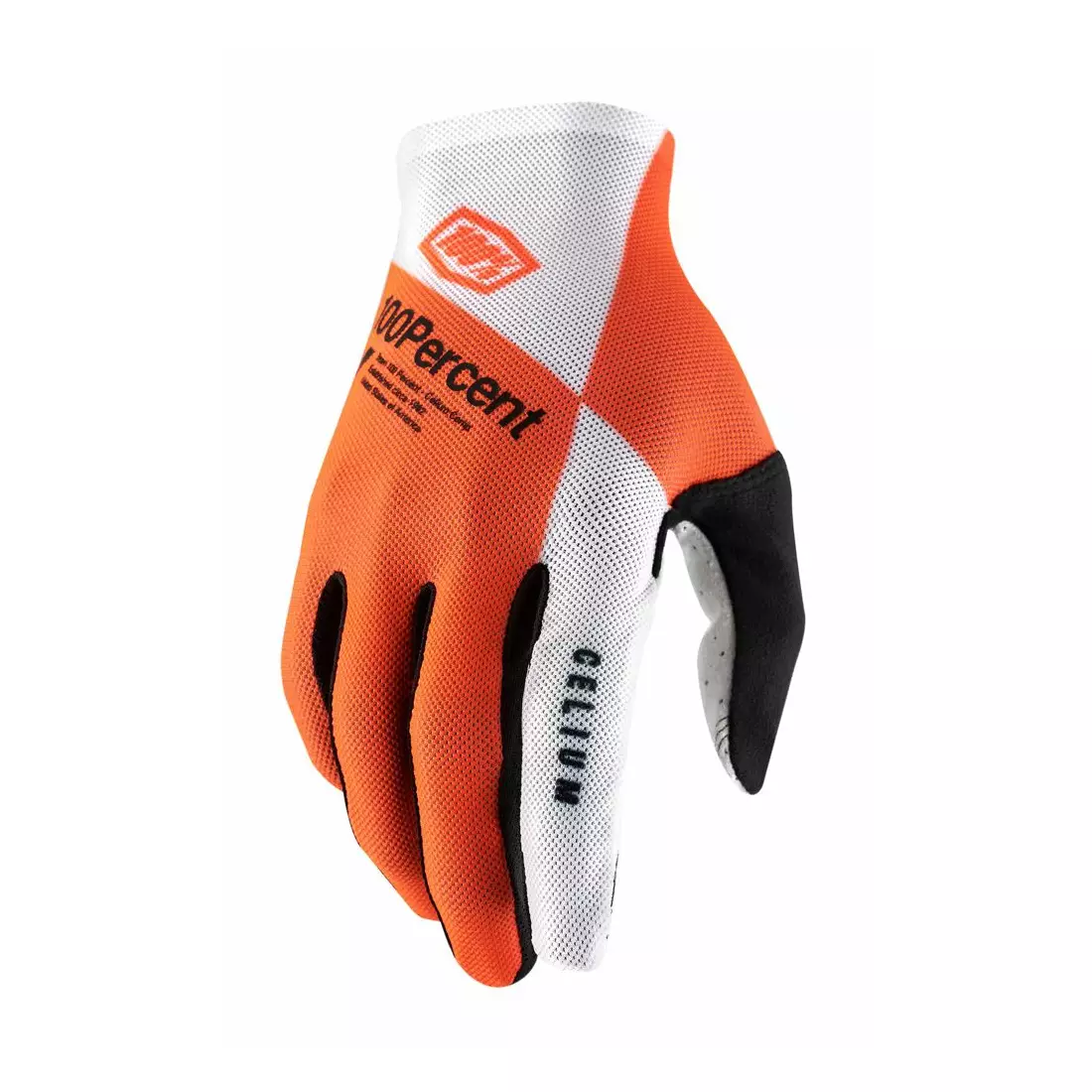 100% mănuși de ciclism pentru bărbați CELIUM fluo orange white STO-10005-444-12