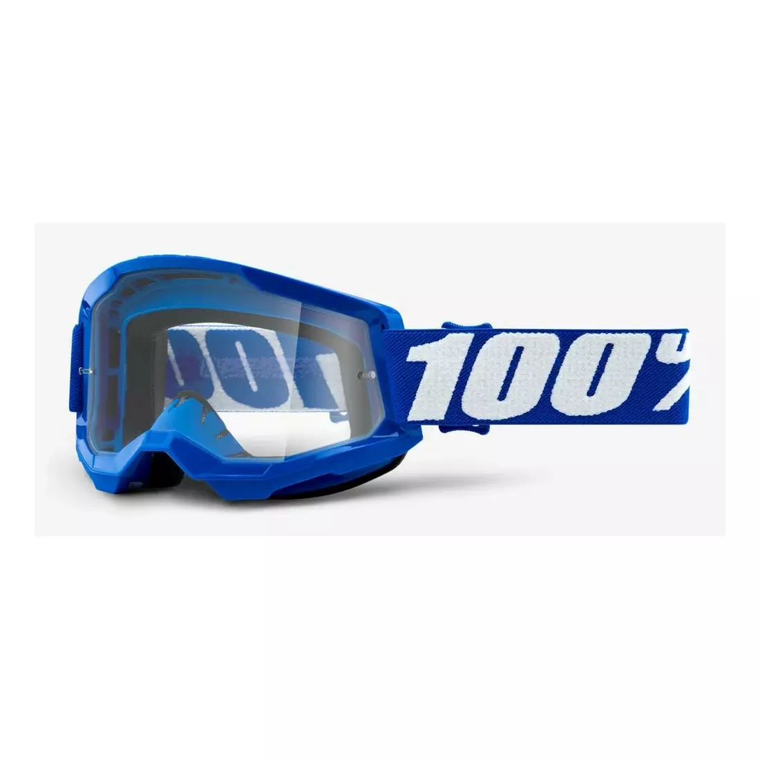 100% ochelari de protecție pentru biciclete STRATA 2 (lentilă transparentă anti-ceață, LT 88%-92%) blue STO-50421-101-02