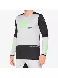 100% tricou de bărbați cu mânecă lungă pentru ciclism R-CORE X vapor black 
