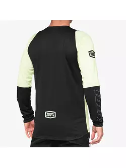 100% tricou de bărbați cu mânecă lungă pentru ciclism R-CORE lime black