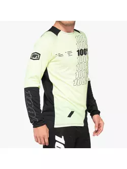 100% tricou de bărbați cu mânecă lungă pentru ciclism R-CORE lime black