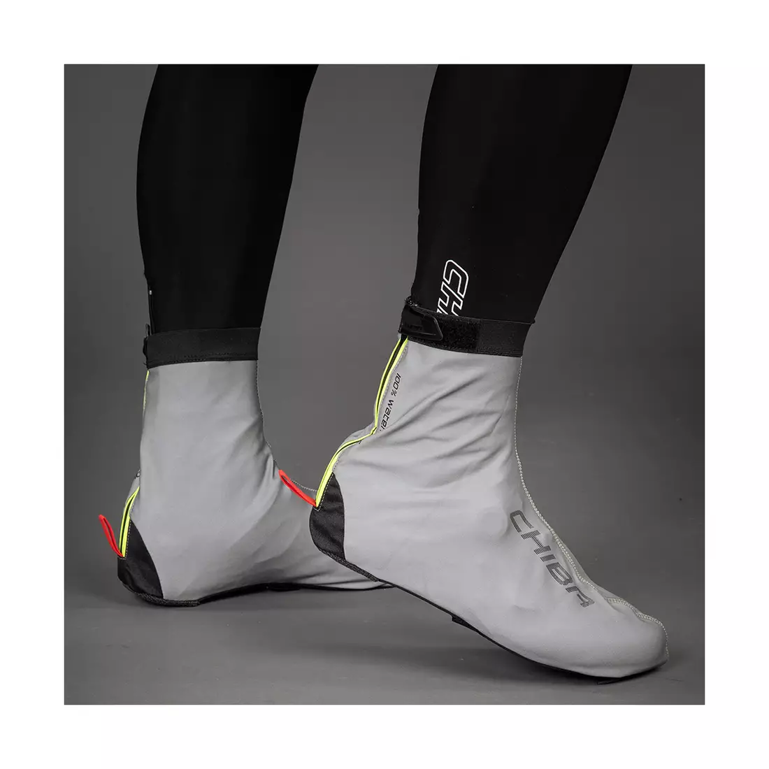 CHIBA REFLEX UBERSCHUH oprotecții de ploaie pentru pantofi de ciclism, argintiu reflectorizant 31489 