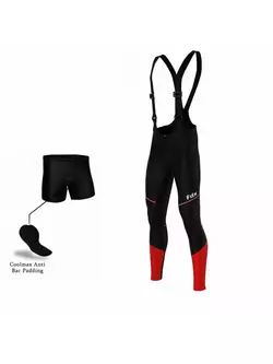 FDX 1300 pantaloni de ciclism cu izolație softshell negru și roșu