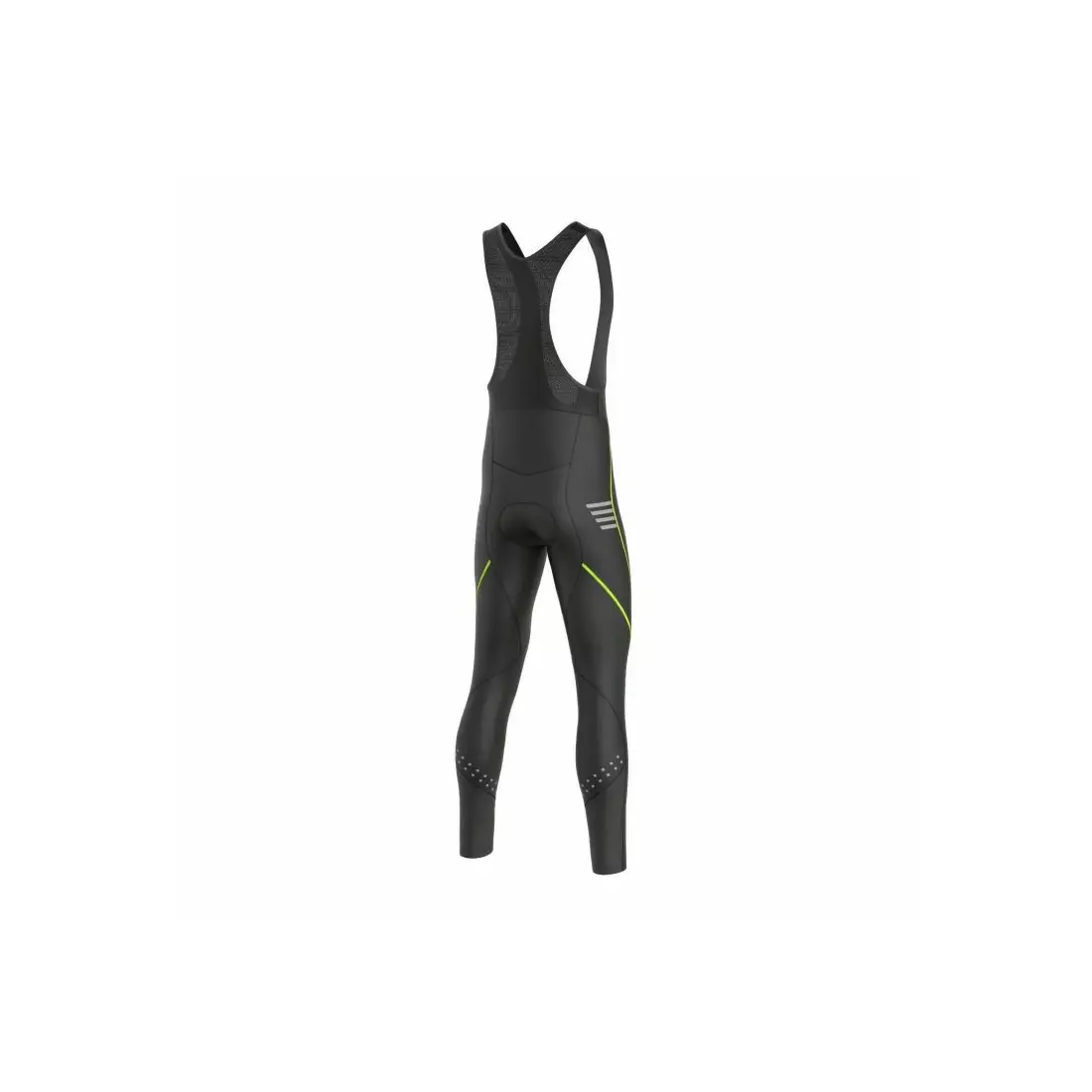 FDX 4010 pantaloni izolatori pentru ciclism cu bretele, negru-fluo