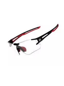 Rockbros 10125 ochelari de bicicletă / sport cu fotocromie negru-roșu