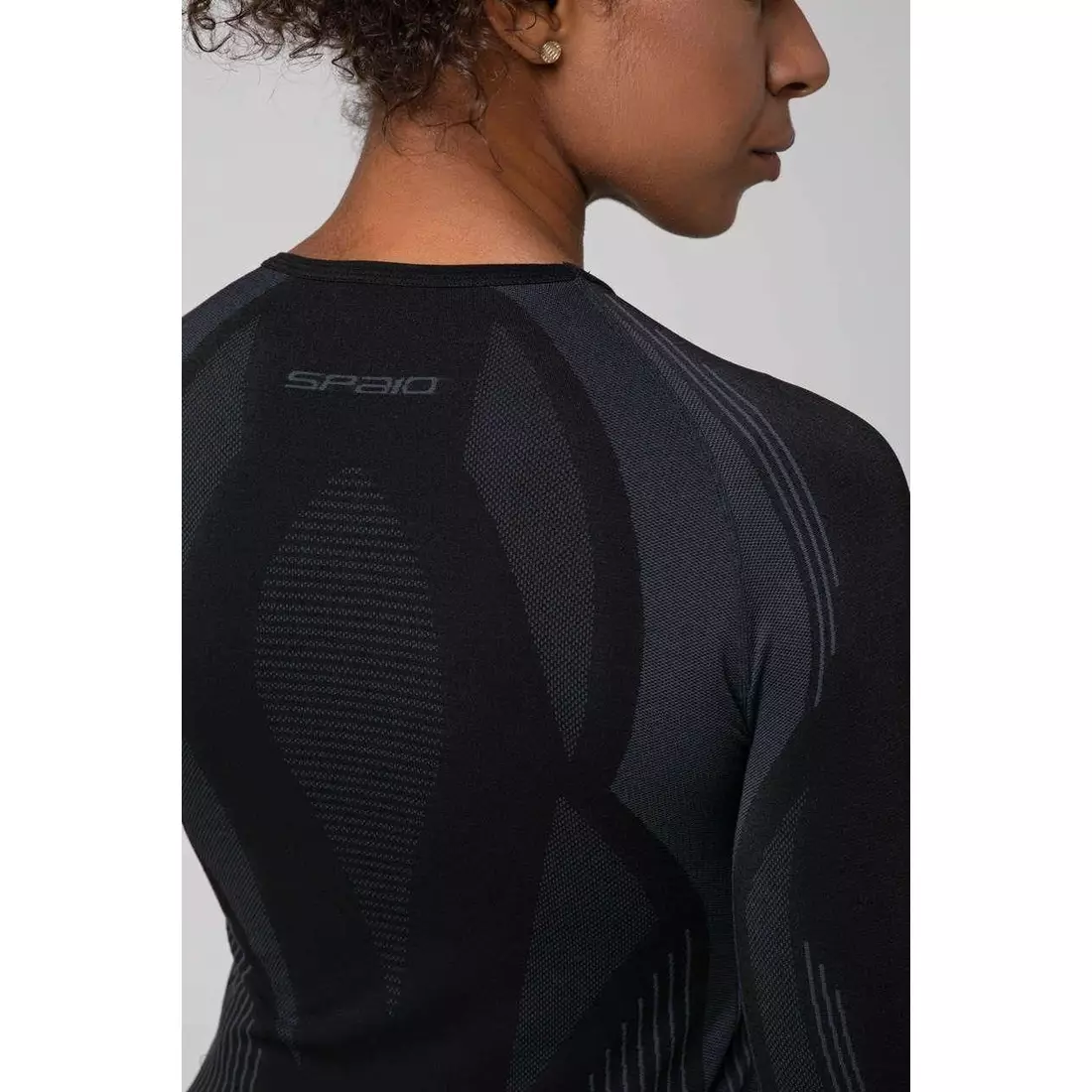 SPAIO lenjerie termoactivă, tricou pentru femei PUTERNIC negru-gri