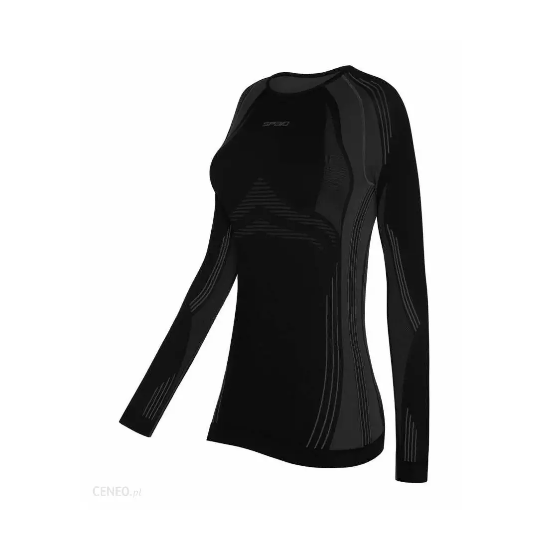 SPAIO lenjerie termoactivă, tricou pentru femei PUTERNIC negru-gri
