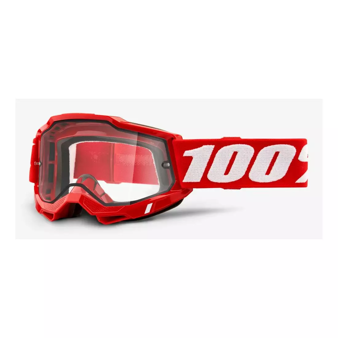100% ochelari de protecție pentru biciclete  ACCURI 2 ENDURO MOTO RED (Geamuri duble transparente) 1STO-50221-501-03