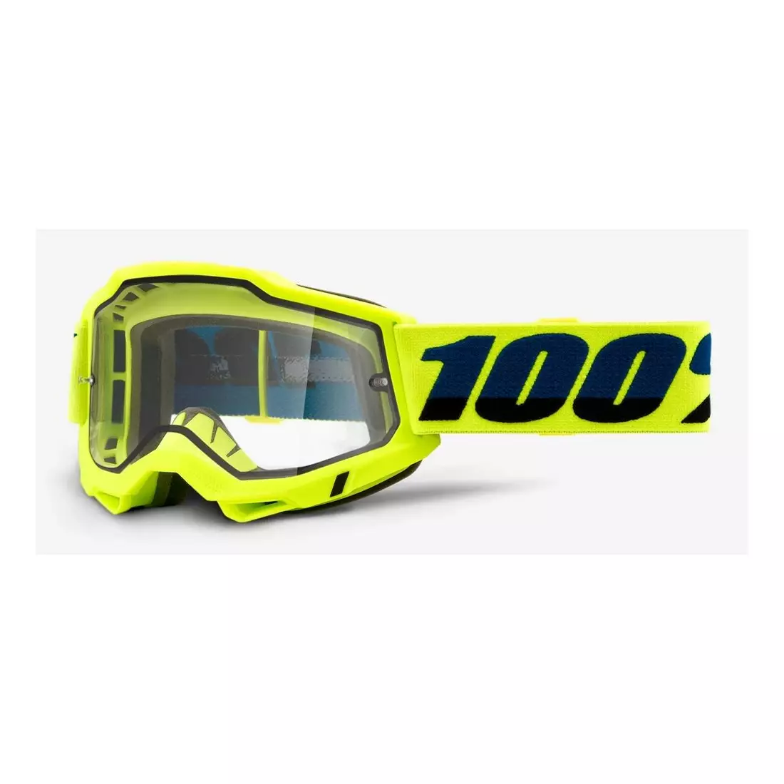 100% ochelari de protecție pentru biciclete  ACCURI 2 ENDURO MOTO YELLOW (Geamuri duble transparente) 1STO-50221-501-04