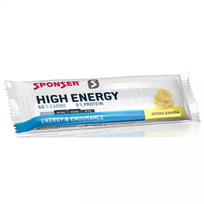 Baton energetyczny SPONSER HIGH ENERGY BAR bananowy (pudełko 30szt x 45g) (NEW)SPN-80-445