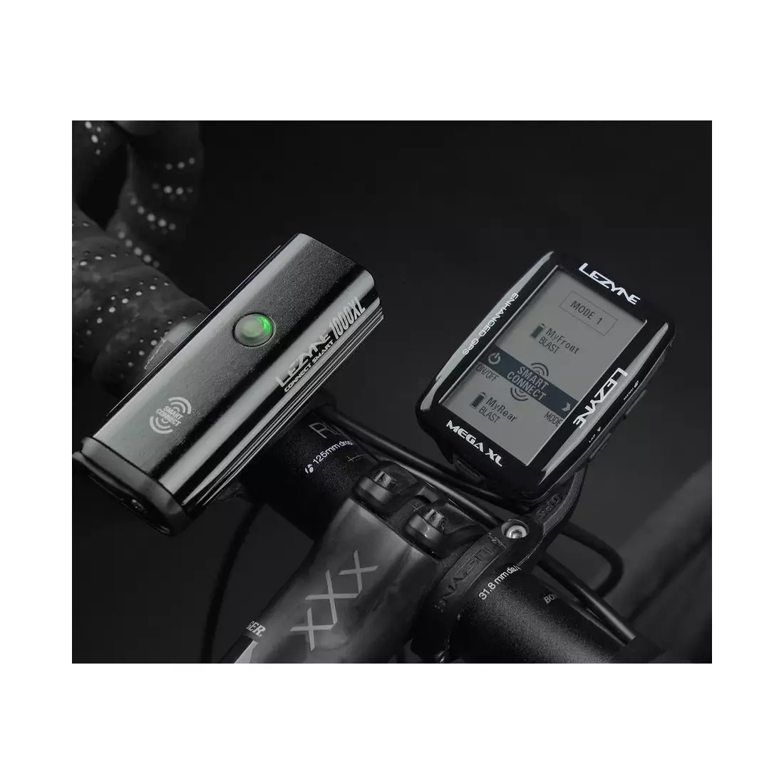Contor de biciclete LEZYNE MEGA XL GPS HRSC Loaded (bandă cardiacă + senzor de viteză/cadență inclus) 