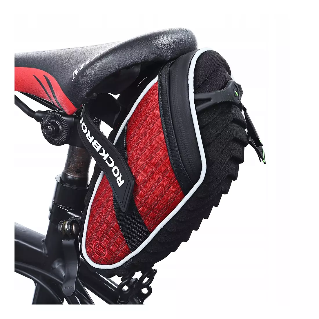 Rockbros Geantă de șa pentru biciclete cu velcro, roșie C16-R
