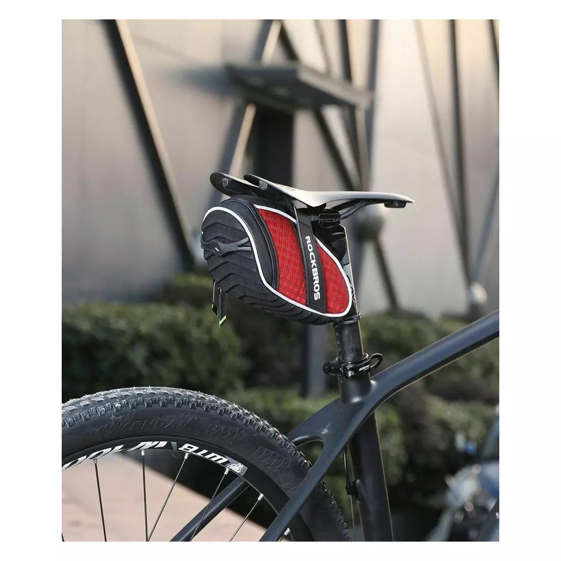Rockbros Geantă de șa pentru biciclete cu velcro, roșie C16-R