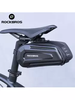 Rockbros Hard Shell geantă de șa pentru bicicletă cu clemă 1,5l negru  B69