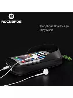 Rockbros Hard Shell geanta telefonului cadru cu buzunare laterale 6.2&quot; negru B53-6.2