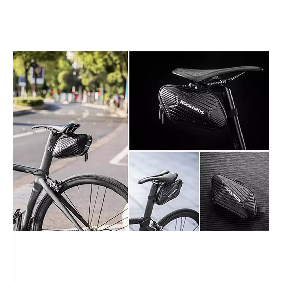 Rockbros Hard Shell sac de șa de bicicletă cu un clip,, 1,5l, negru B59