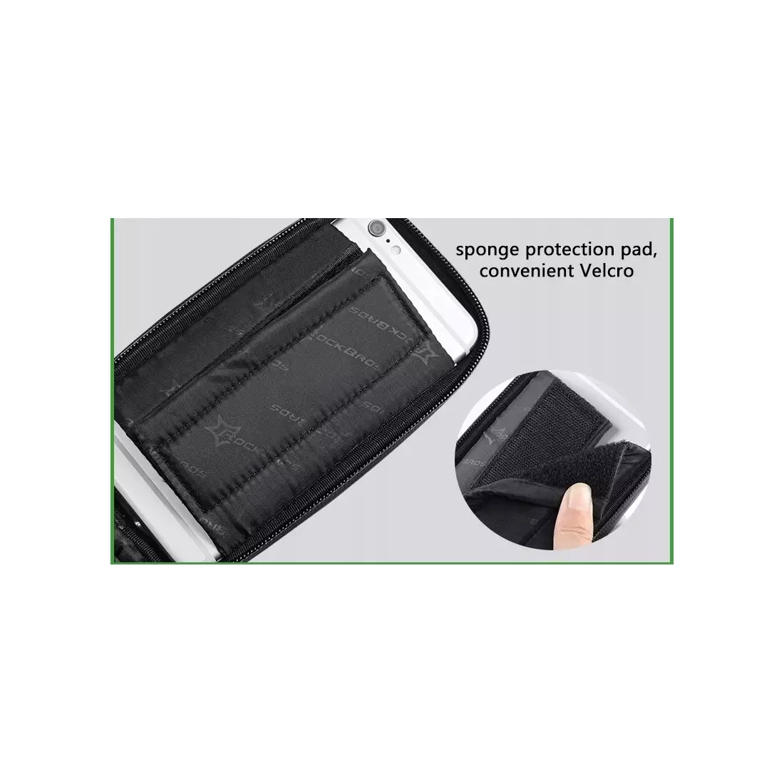 Rockbros geantă pentru telefon cu ramă, negru-gri 021-1GR