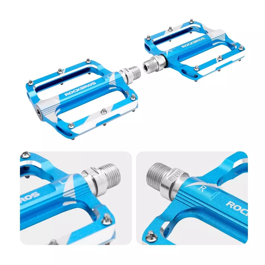 Rockbros pedale cu platformă din aluminiu, albastru K306-BL