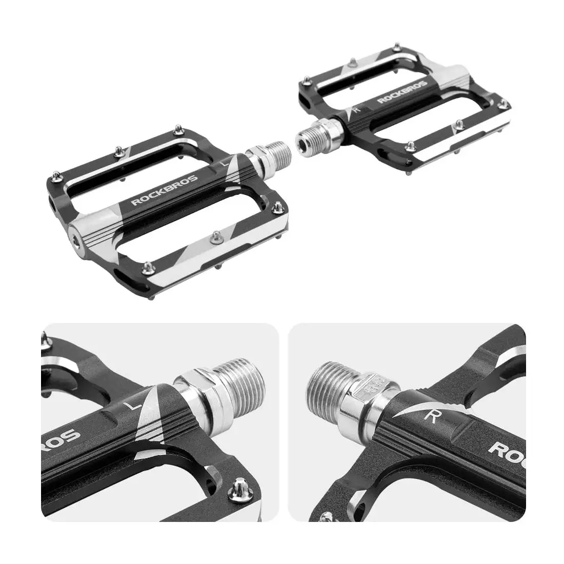 Rockbros pedale de platformă din aluminiu, negru K306-BK