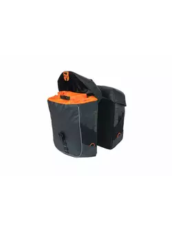 BASIL panniers spate pentru biciclete MILES TARPAULIN DOUBLE BAG 34L black orange 18086