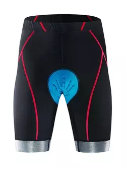 WOSAWE BL111-R pantaloni scurți pentru bărbați, fără bretele, tampon cu gel, negru și roșu