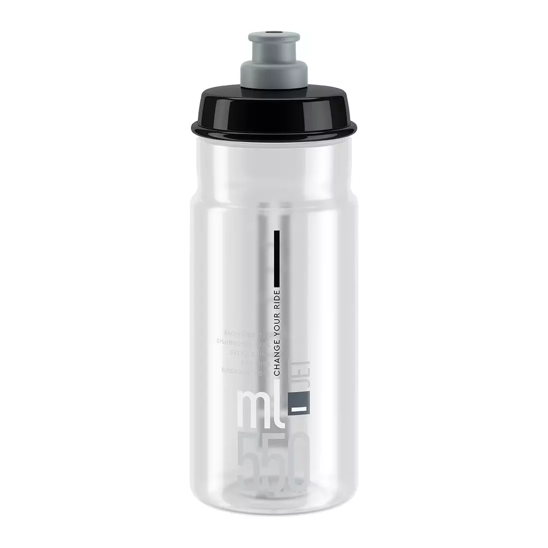 Elite Sticlă de apă pentru bicicletă Jet Clear grey 550ml 
