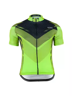 KAYMAQ DESIGN M37 tricou de bărbați pentru ciclism, mânecă scurtă, verde fluor