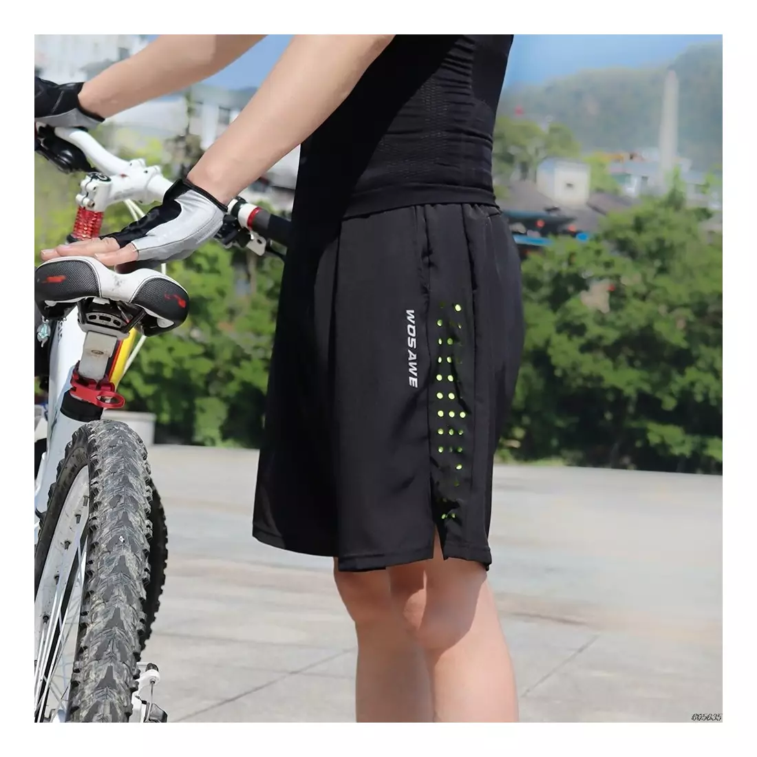 WOSAWE BL113-B pantaloni scurți de ciclism pentru bărbați, cu inserție de gel, negru