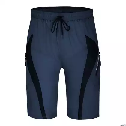 WOSAWE BL138-Q pantaloni scurți pentru bărbați MTB cu inserție de gel, bleumarin