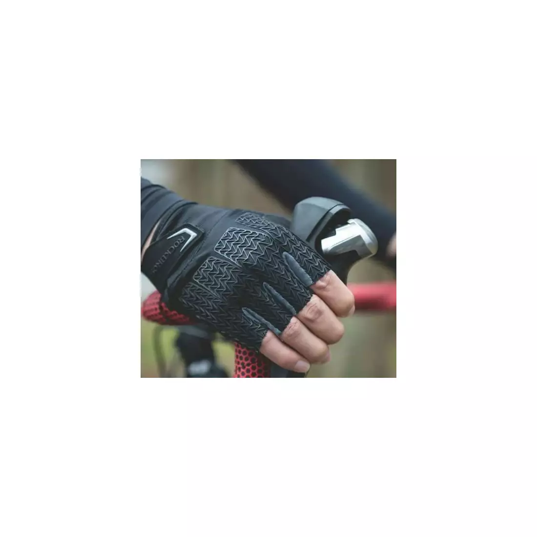 Rockbros mănuși de ciclism deget scurt negru-gri S169BGR