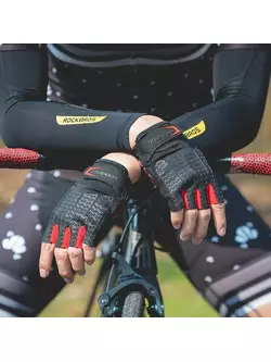 Rockbros mănuși de ciclism deget scurt, negru-roșu S169BR