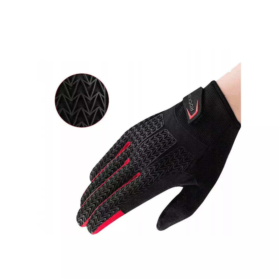 Rockbros mănuși de ciclism, gel, negru-roșu S169-1BR