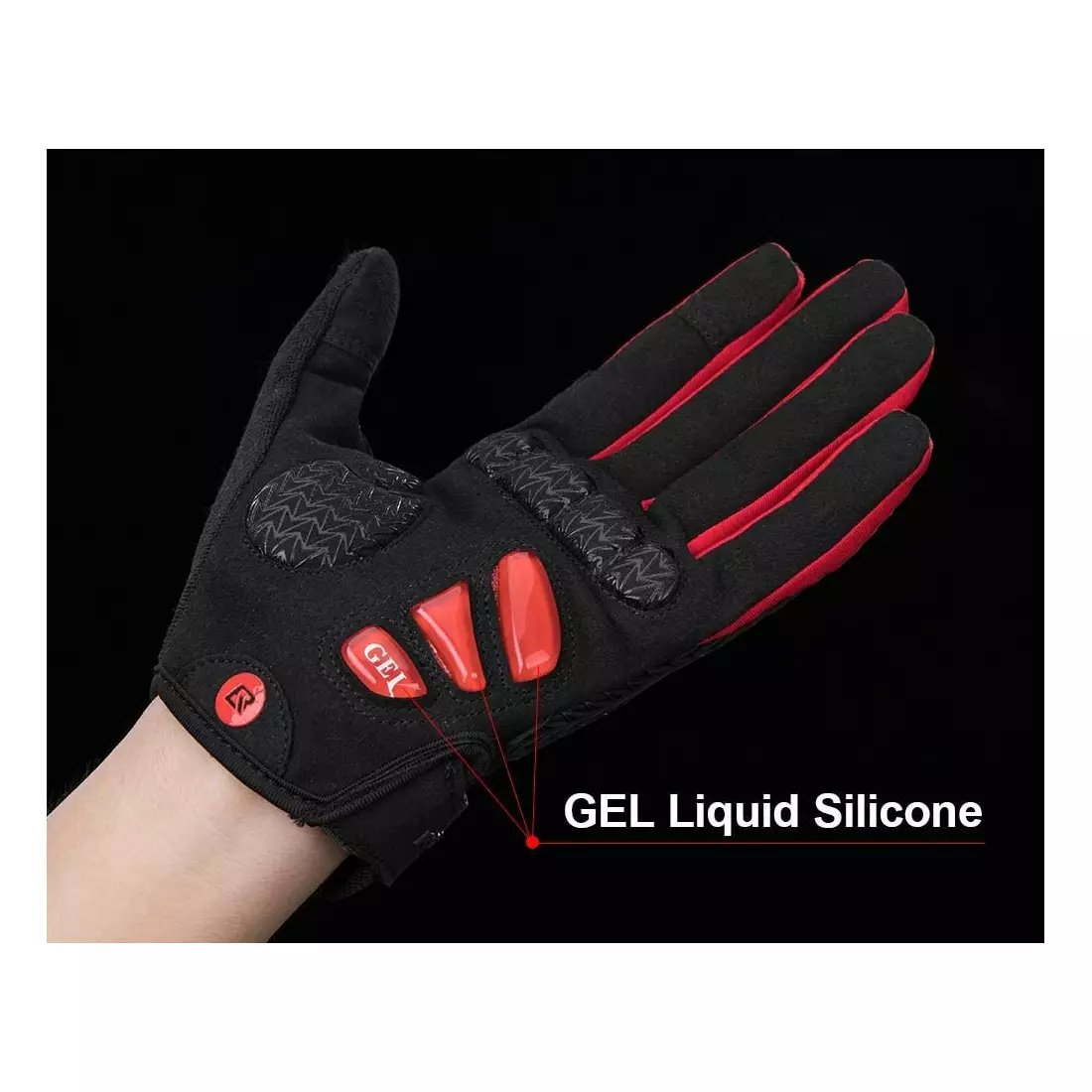 Rockbros mănuși de ciclism, gel, negru-roșu S169-1BR
