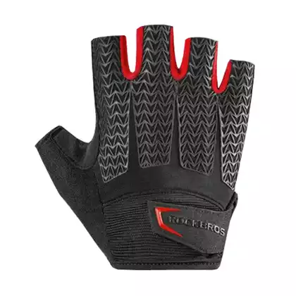 Rockbros rękawiczki rowerowe krótki palec czarny-czerwony S169BR