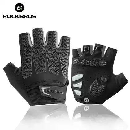 Rockbros mănuși de ciclism deget scurt negru-gri S169BGR
