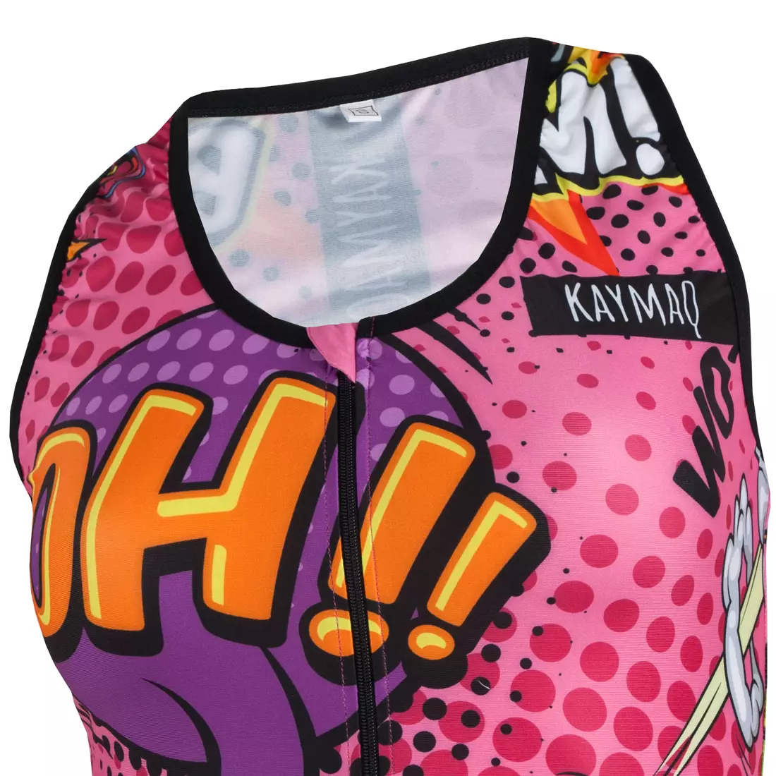 KAYMAQ DESIGN W27 Tricou de ciclism pentru femei, fără mâneci, roz