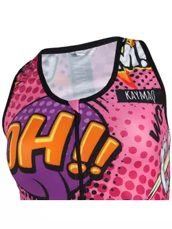 KAYMAQ DESIGN W27 Tricou de ciclism pentru femei, fără mâneci, roz