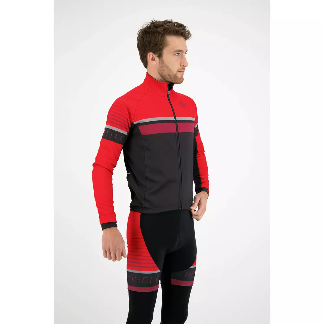 ROGELLI Jachetă de ciclism pentru bărbați HERO negru și roșu