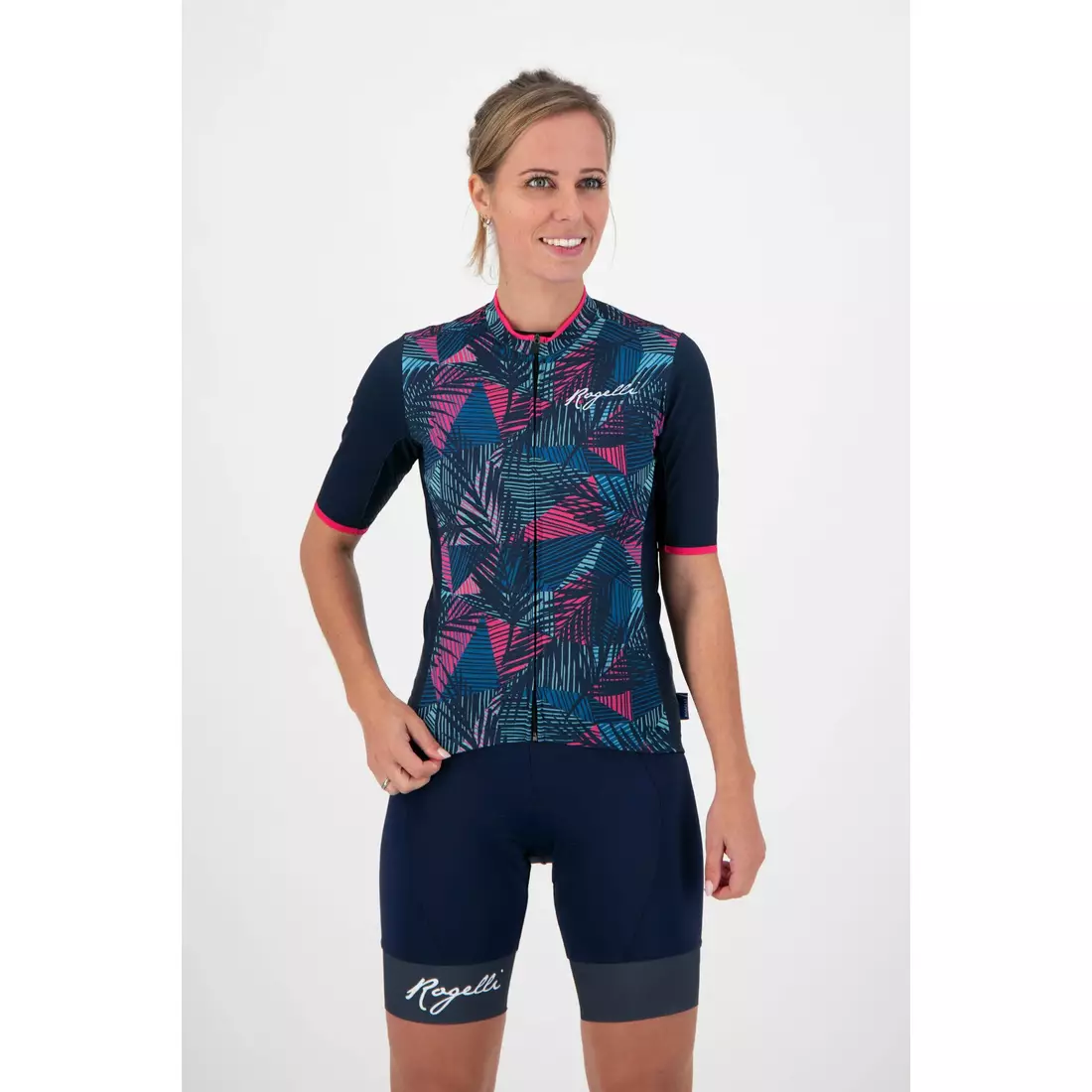 ROGELLI tricou de ciclism feminin LEAF blue 010.085