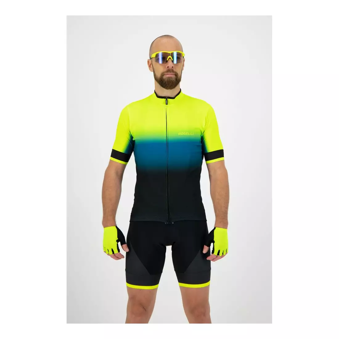 ROGELLI tricou pentru bărbați pentru biciclete HORIZON yellow/blue 001.416